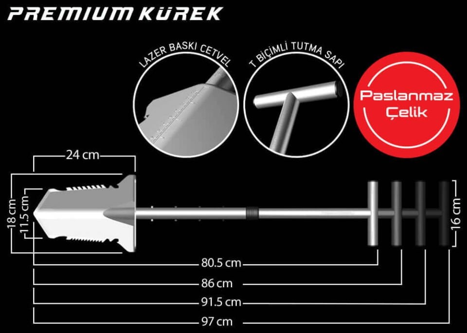 Nokta Paslanmaz Çelik Premium Kürek